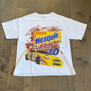 Vintage Scott Riggs Nesquik NASCAR AOP Nestle Graphic Shirt Large